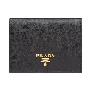 Genuine Prada Small Saffiano Leather Wallet Black